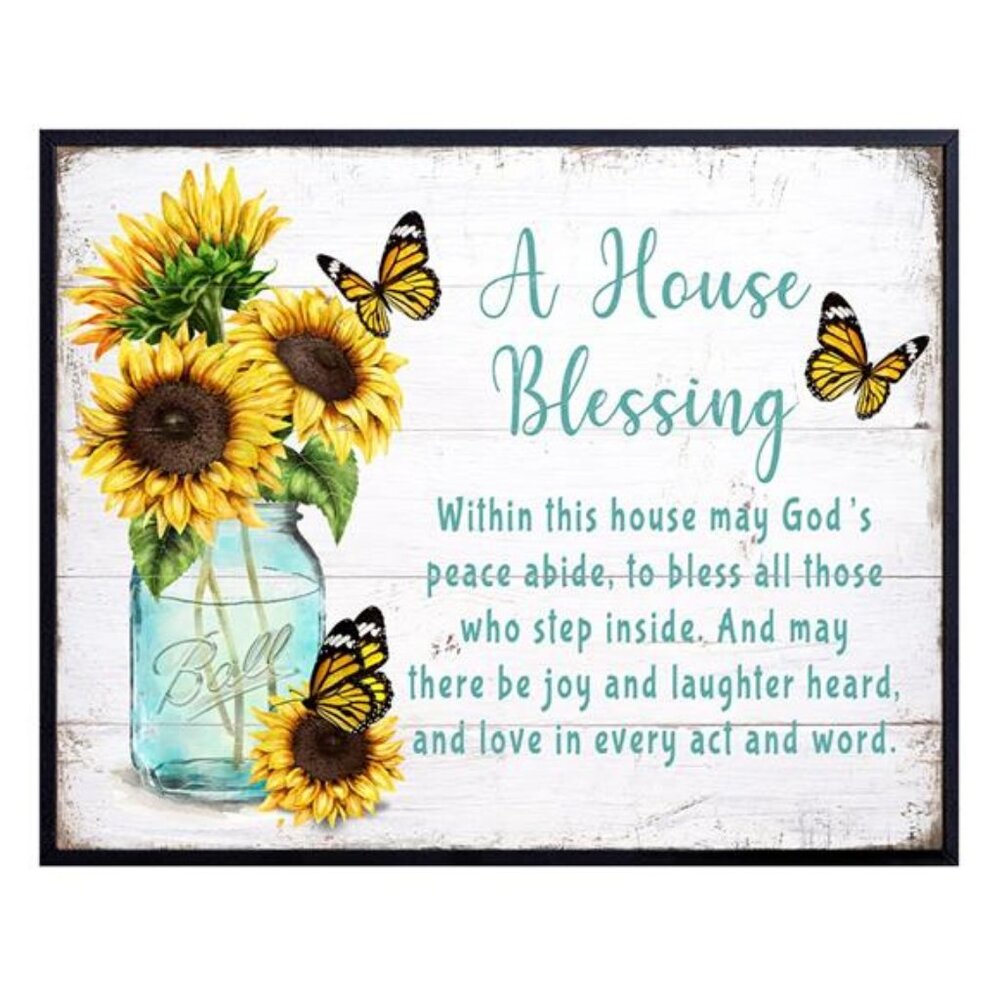 House Blessing - Religious Housewarming Gifts for Women - Christian Wall Art